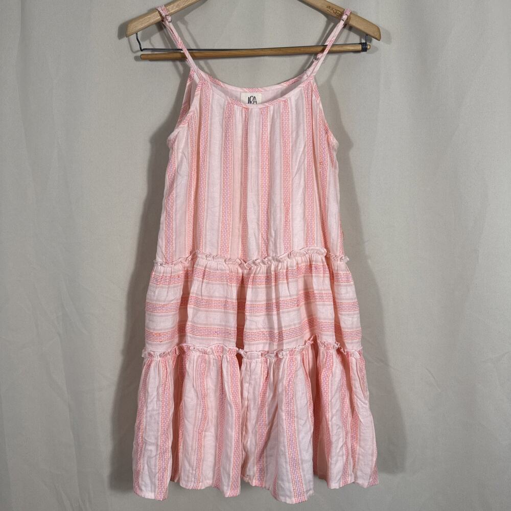 dRA Los Angeles Pink Stripe Tiered Sundress Boho Cottagecore XS